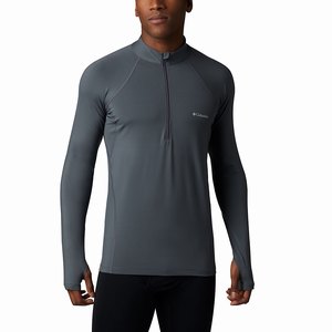 Columbia Baselayer Midweight Stretch Half Zip Hombre Grises Oscuro (195PQJKDS)